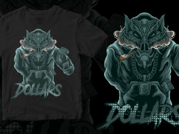 Boar dollars t shirt template