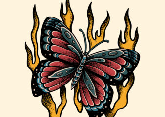 Butterfly illustration for tshirt design