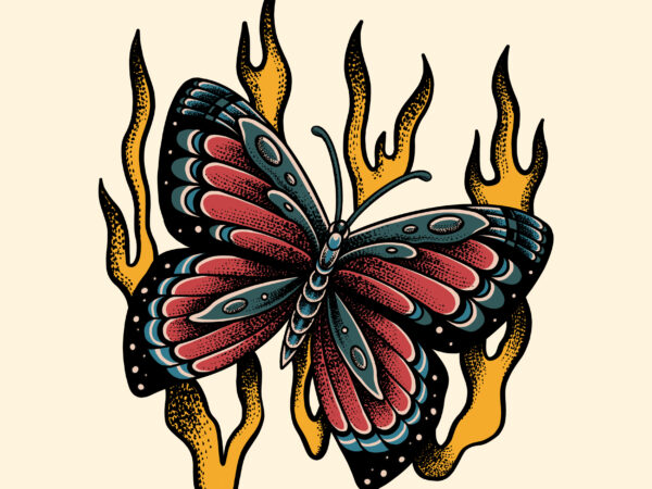 Butterfly illustration for tshirt design