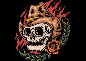 The cowboy skull t-shirt design - Buy t-shirt designs