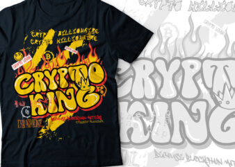crypto king with crown streetwear typography design | graffiti streetwear design