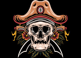 Death pirates illustration t-shirt design