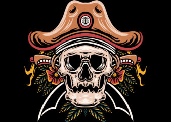 Death pirates illustration t-shirt design