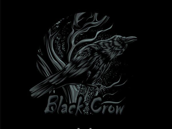 Nightmare black crow T shirt vector artwork