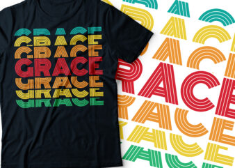 grace repeated typography retro style design