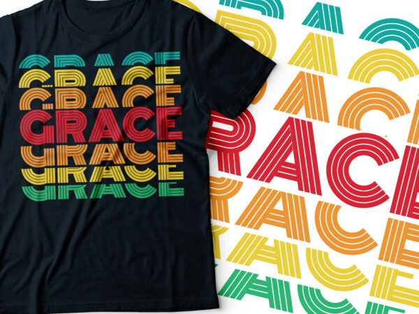 Grace repeated typography retro style design