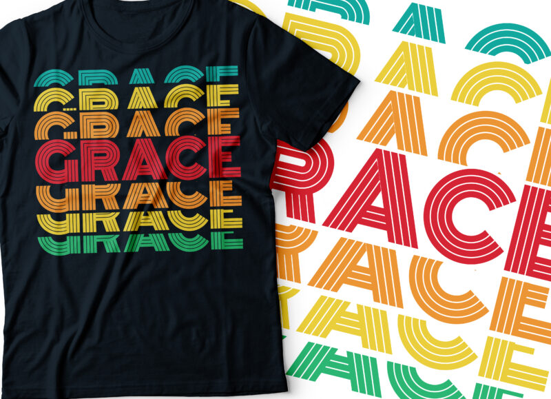 grace repeated typography retro style design