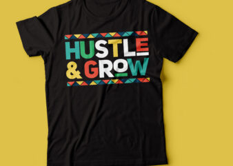 hustle & grow pastel and cultured typography design
