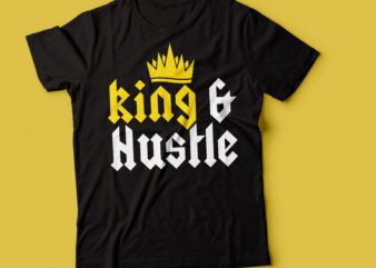 king & hustle crown typography design