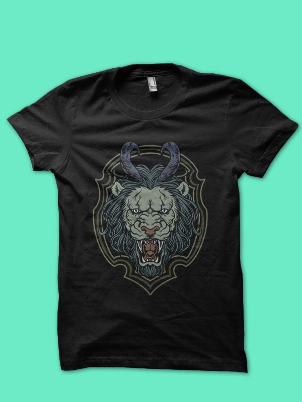 lion illustration t-shirt design