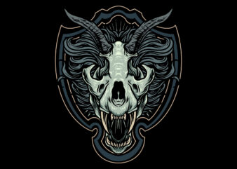 lion skull illustration t-shirt design