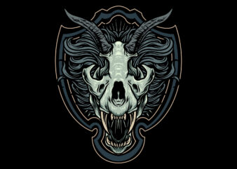 lion skull illustration t-shirt design