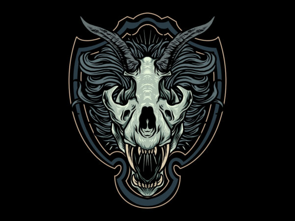 Lion skull illustration t-shirt design