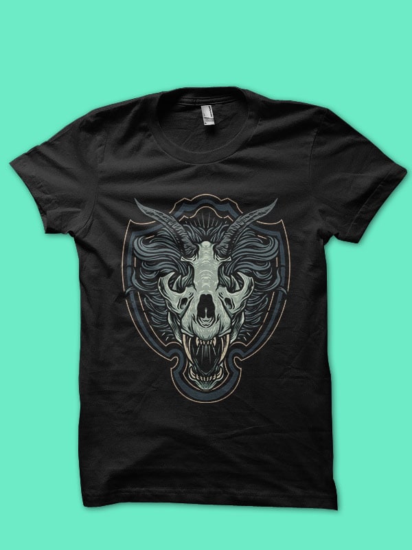 lion skull illustration t-shirt design