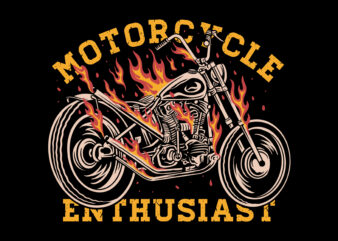 Motorcycle enthusiast illustration for t-shirt design