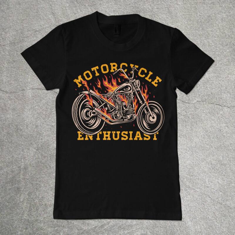 Motorcycle enthusiast illustration for t-shirt design
