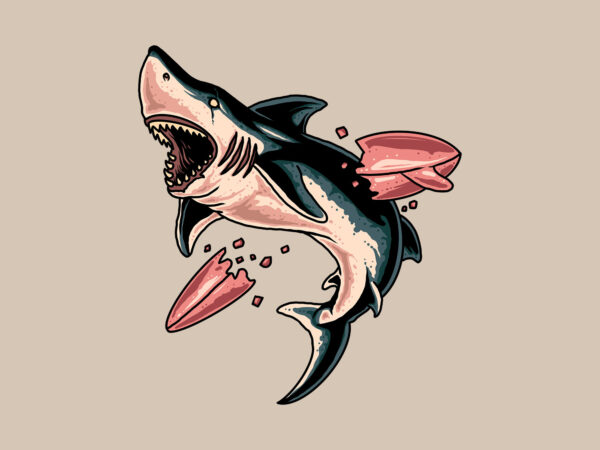 Shark attack t shirt template vector