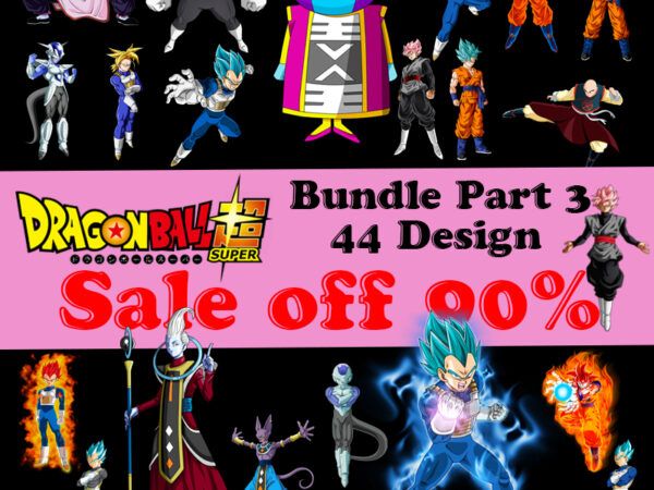 Dragonball super bundle, anime png, son goku png, beerus png, whis png, frieza png, vegeta png, majin buu png, jiren png digital download, instant download t shirt vector illustration