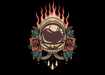 astronaut oldschool t shirt vector