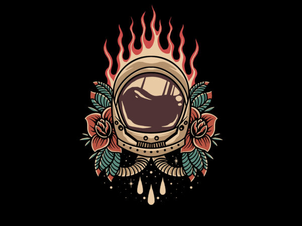 Astronaut oldschool t shirt vector