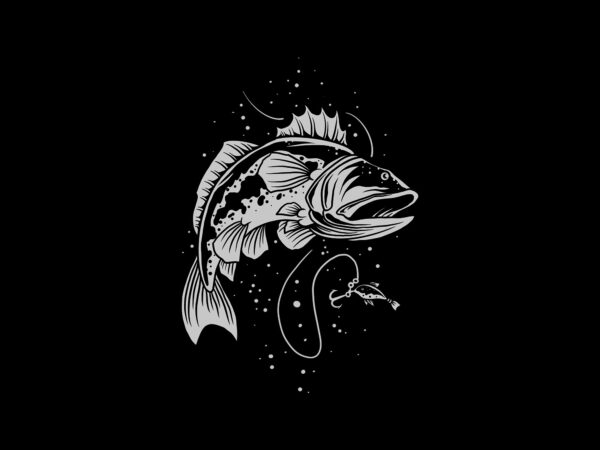 Bass fishing t shirt template