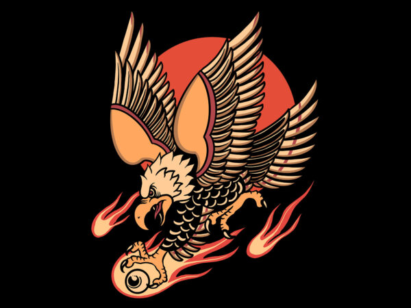 Eagle and flame vector clipart