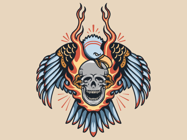 Eagle and skull vector clipart