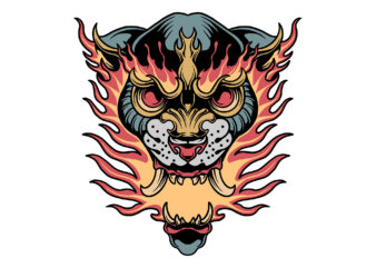 flaming beast t shirt graphic design