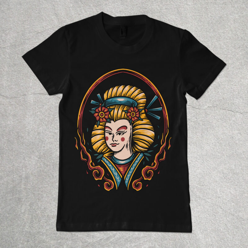 Geisha illustration tshirt design