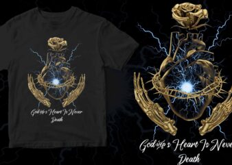 god’s heart t shirt design template