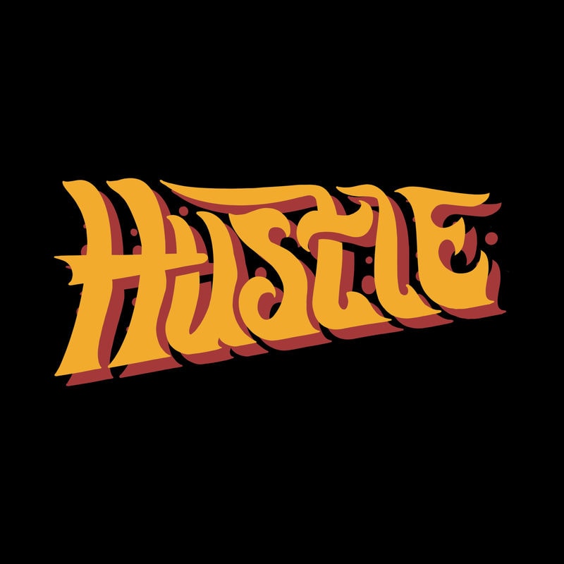 Hustle hand drawing illustration for tshirt design Buy tshirt designs