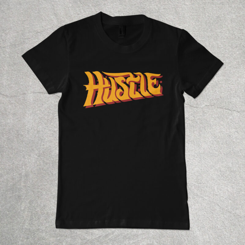 Hustle hand drawing illustration for tshirt design