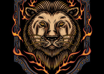 Lion king traditional ilustration for t-shirt design
