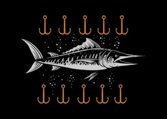 marlin fishing 2 t shirt designs for sale