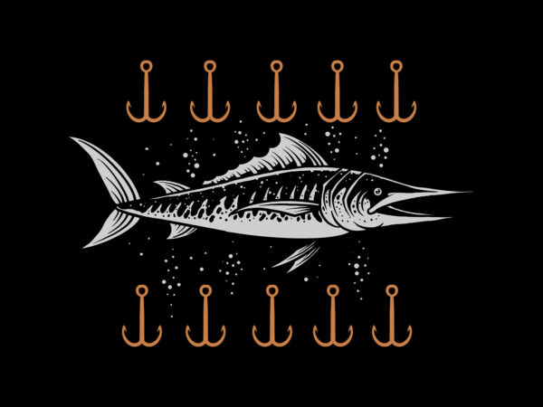 marlin fishing 2 t shirt designs for sale