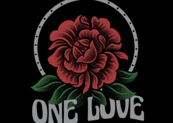 One love illustration tshirt design