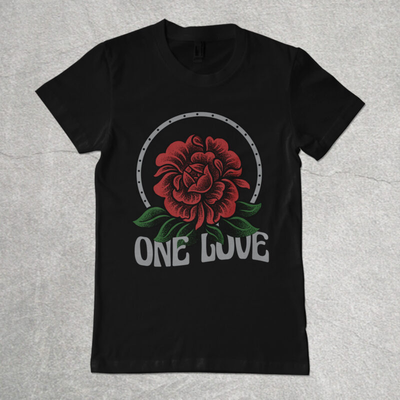 One love illustration tshirt design