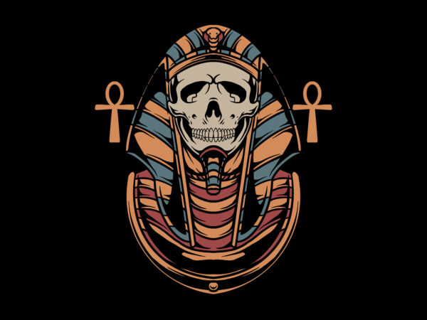 Paraoh skull t shirt illustration