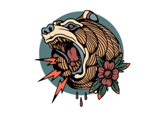 roar of bear t shirt design online