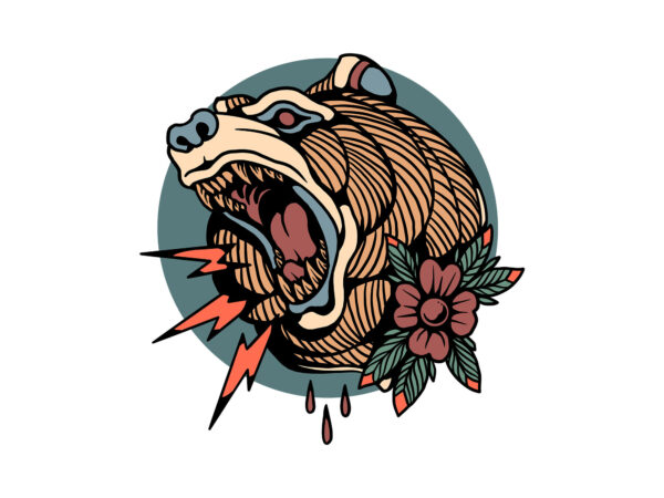 Roar of bear t shirt design online