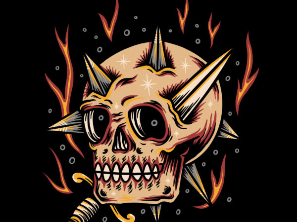 Sick skull illustration design for t-shirt