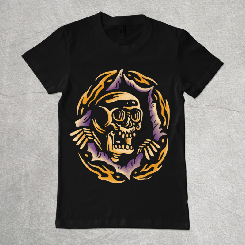 Skull illustration for tshirt design - Buy t-shirt designs