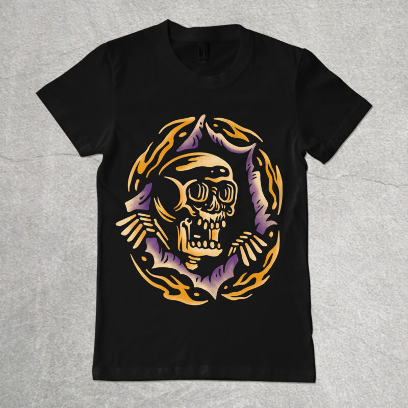 Skull illustration for tshirt design