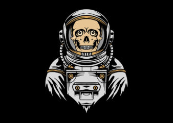 skull astronaut t shirt template vector