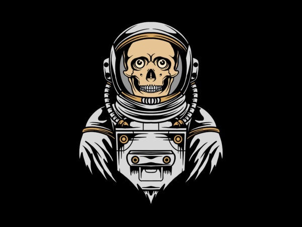 Skull astronaut t shirt template vector