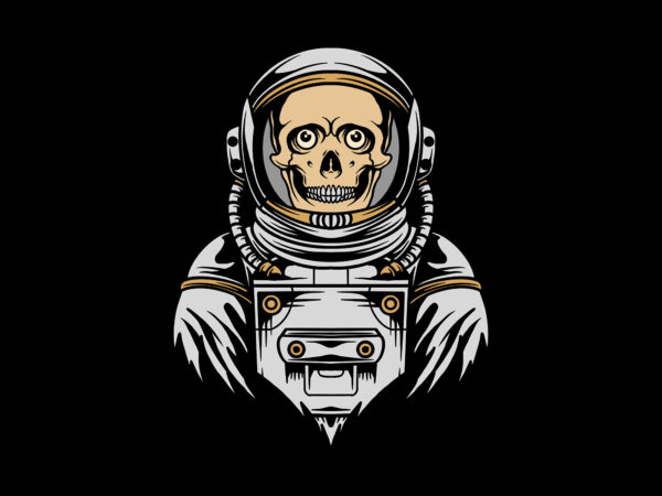 Skull astronaut t shirt template vector