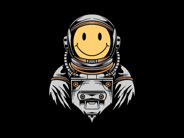 Smile face astronaut t shirt template vector