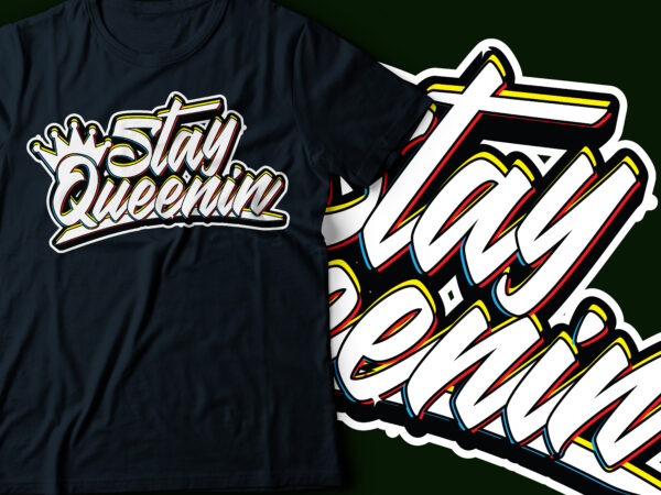 Stay queening crown glitch style script design