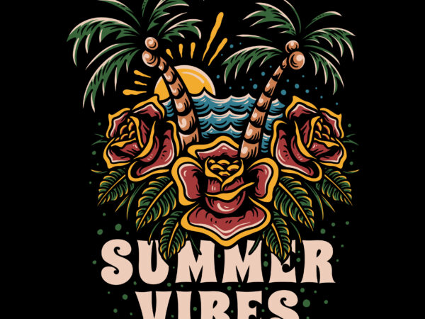 Summer vibes illustration for t-shirt design