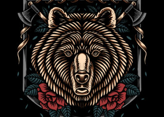 Bear illustration for t-shirt design